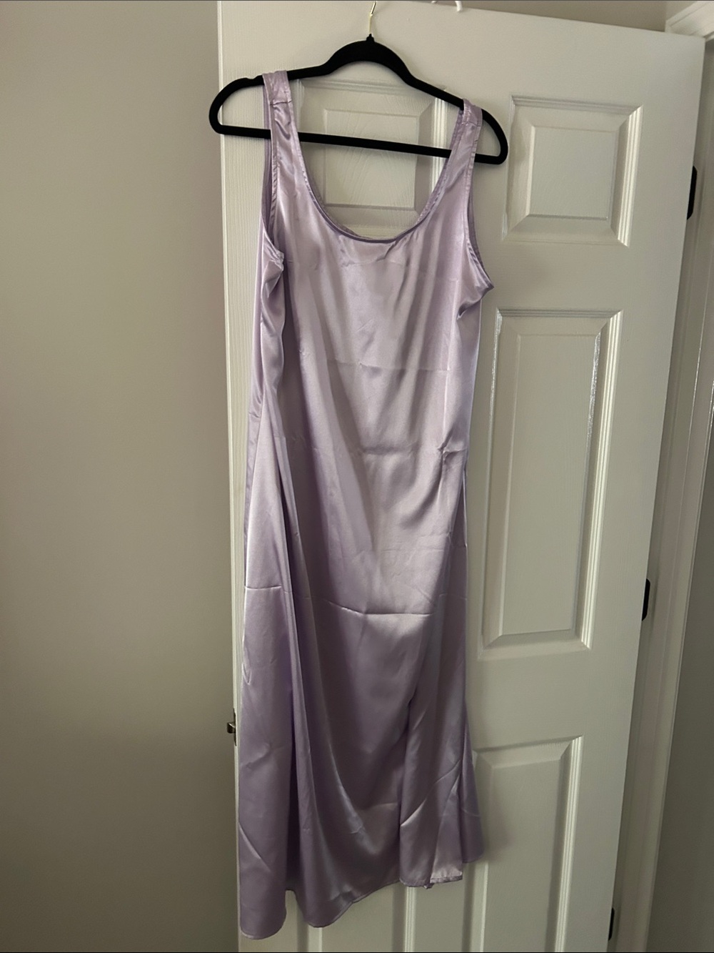 Lavender Satin Slip Dress - Women's Chemise